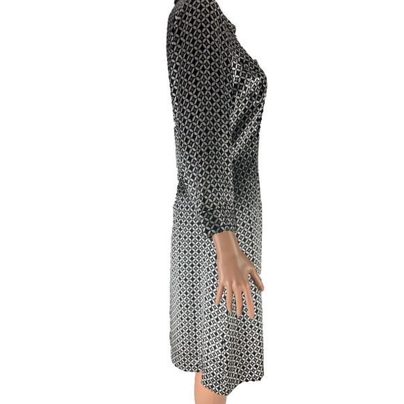 Spence Geometric Printed Silk Shirt Dress Button Down Size 8 New Without Tags - Picture 2 of 9